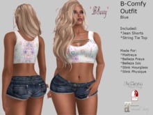 *BSASSY* B-COMFY SHORTS OUTFIT BLUE