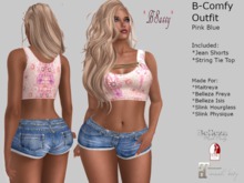 *BSASSY* B-COMFY SHORTS OUTFIT PINK BLUE
