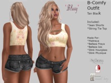 *BSASSY* B-COMFY SHORTS OUTFIT TAN BLACK