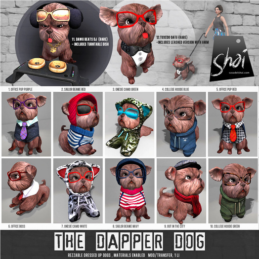 *Shai* The Dapper Dog - Onesie Camo Green