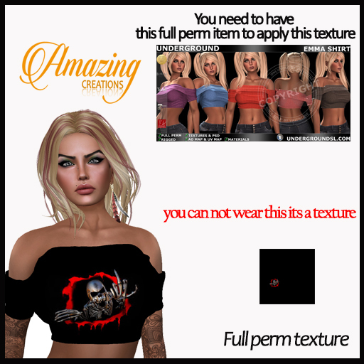 AmAzINg CrEaTiOnS Full Perm Texture- EMMA SHIRT-30