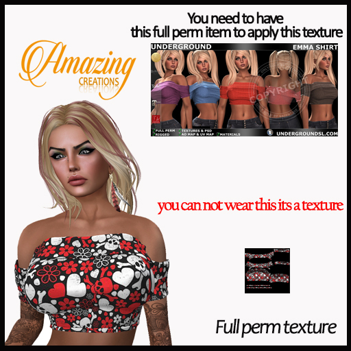 AmAzINg CrEaTiOnS Full Perm Texture- EMMA SHIRT-33