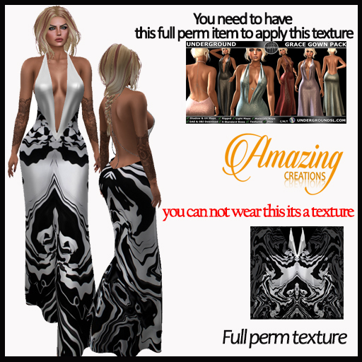 AmAzINg CrEaTiOnS Full Perm Texture- GRACE GOWN TX-3