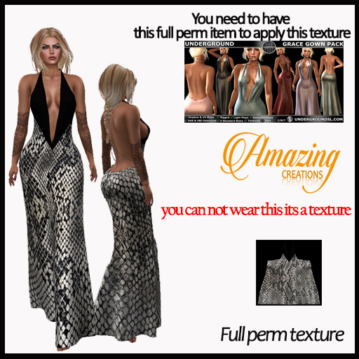 AmAzINg CrEaTiOnS Full Perm Texture- GRACE GOWN TX-9