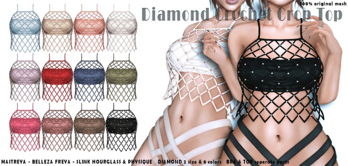 iS Diamond Crochet Crop Top FATPACK