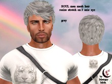 Soul men hair grey mesh resize and stretch on 3 axis xyz