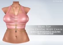 iS Reiki Top with Crystal Body Chain BLUSH