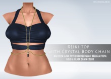 iS Reiki Top with Crystal Body Chain NAVY