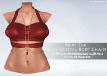 iS Reiki Top with Crystal Body Chain RED