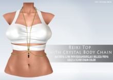 iS Reiki Top with Crystal Body Chain WHITE