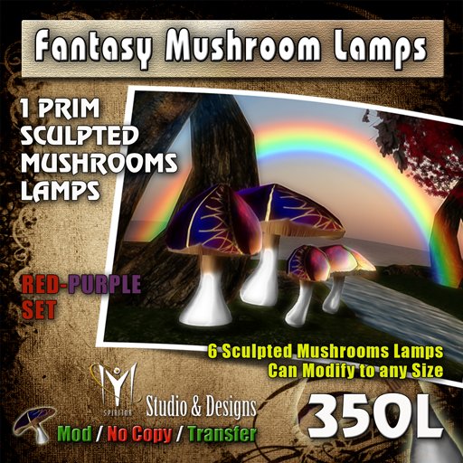 MY Fantasy Mushrooms Lamps - Red-Purple Set