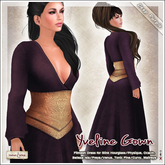 PROMO [V/W] Yveline Gown Deep Purple - Medieval Fantasy dress w/ corset fitted mesh for Slink, Belleza, Ocacin...