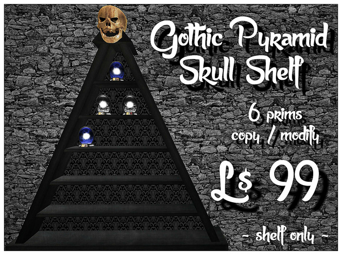 Gothic Pyramid Skull Shelf (BOXED)