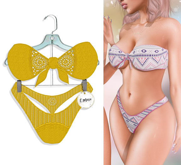 e.marie // Bandeau Bikini - Sun (wear to unpack)