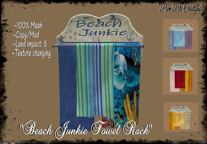~PPC~ Beach Junkie Towel Rack 