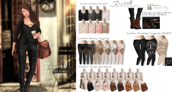 =Zenith=Leather Fringe Backpack (Camel)