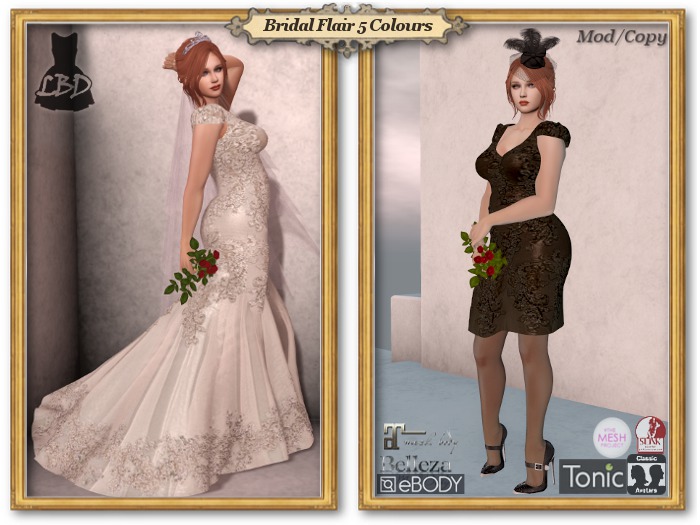 *LBD* Wedding Shift/Gown - 5 Colour HUD