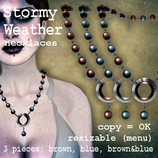 ::Ragdoll's cut:: Stormy Weather Necklaces - 3 pieces - Boxed