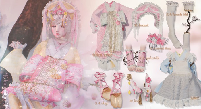 *{( konpeitou )}* sakura-ame *11 curtain bonnet  (natural HUD
