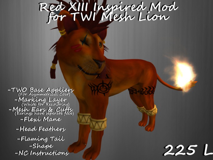 Red XIII Inspired Mod for TWI Mesh Lion