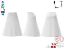 Dae Obj FBX Gathered Back A Line Skirt Maitreya, Slink, Belleza