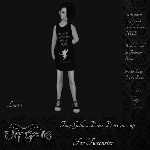 Tiny Gothics Tweenster Dress don't grow up DEMO