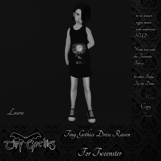 Tiny Gothics Tweenster Dress Raven DEMO