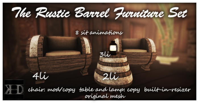 .::KHD::.The Rustic Barrel Furniture Set