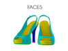 Faces glam peptoe high heel sandals