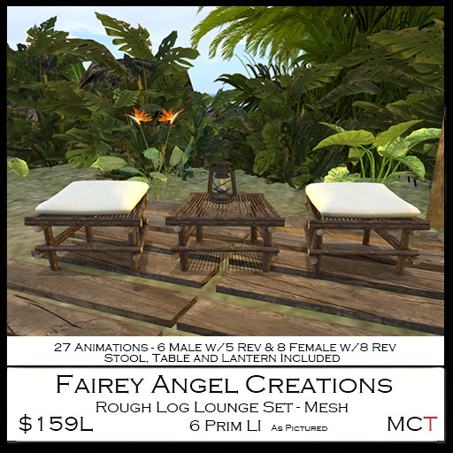 FAC Rough Log Stool Set 159L
