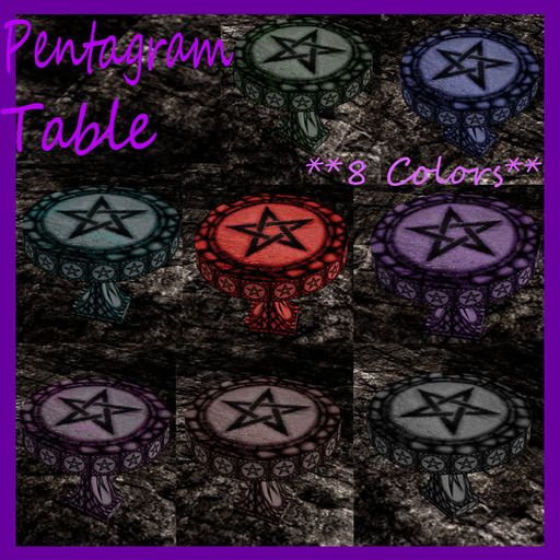 @~VooDoo Rose Furniture~@ Pentagram Table: In Teal