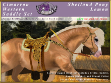 *E* Cimarron Western Saddle Set  [BOXED] RH Shetland Lemon