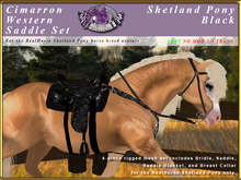 *E* Cimarron Western Saddle Set [BOXED] RH Shetland Black