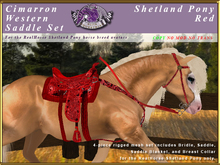 *E* Cimarron Western Saddle Set  [BOXED] RH Shetland Red