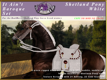 *E* It Ain't Baroque Saddle Set [BOXED] RH Shetland White