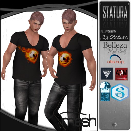 Male U-neck T-Shirt_FULL_PERM 