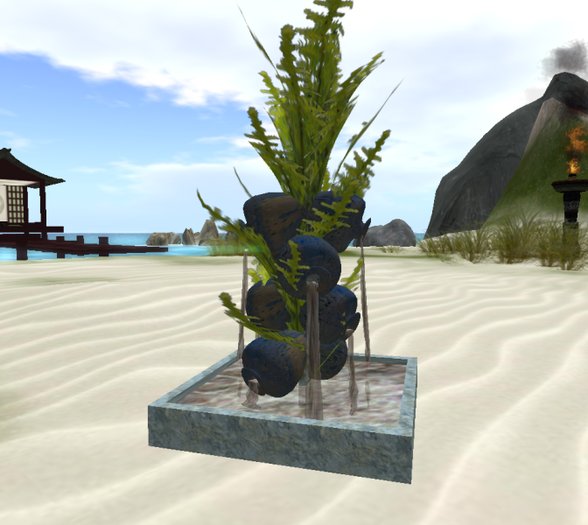 Pots and plant waterfall