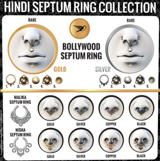 ^^Swallow^^ Nisha Septum Ring/ BLACK