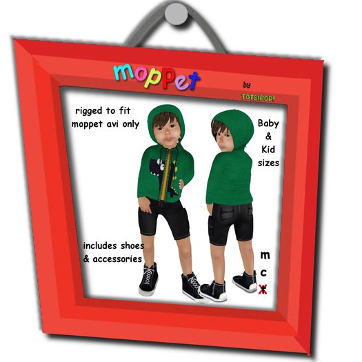 Moppet Black Dino Hoodie Set