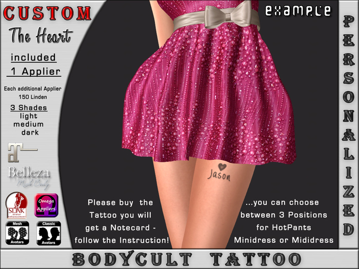BodyCult Custom Tattoo UpperThigh The Heart