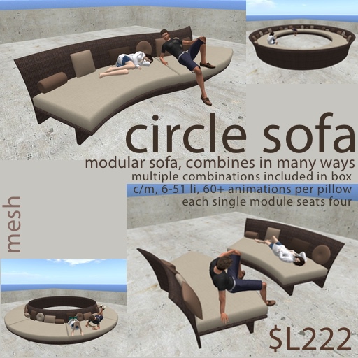 Circle Sofa - Brown Wicker