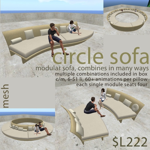Circle Sofa - Gold Wicker