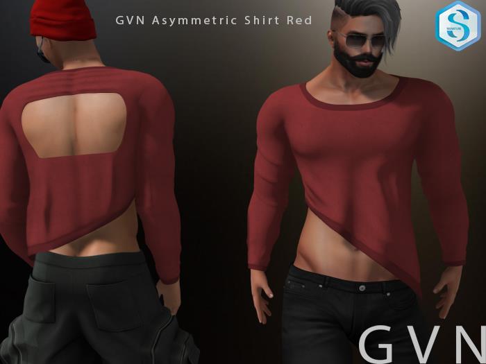 GVN SIGNATURE ASYMMETRIC SHIRT RED