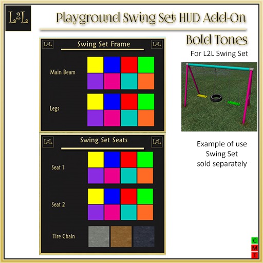 L2L Playground Set - Swing Set Add-On Bold Tones