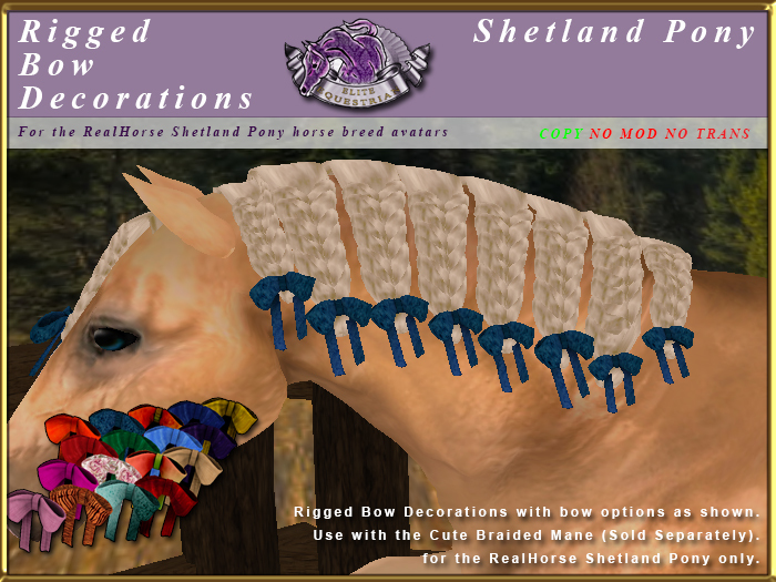 *E* Cute Braided Mane Trim [BOXED] RH Shetland Bows