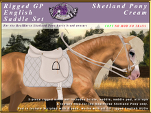 *E* Rigged GP English Saddle Set  [BOXED] RH Shetland Cream