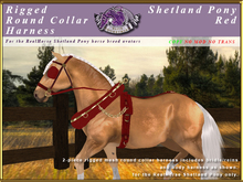 *E* Rigged Round Collar Harness  [BOXED] RH Shetland  Red