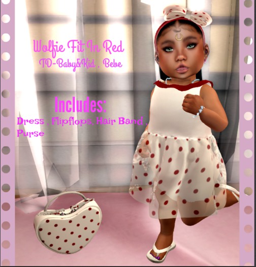 TotsiTwins Wolfie Dress -Red-Boxed