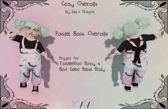 [ED] Pastel Bats Overalls
