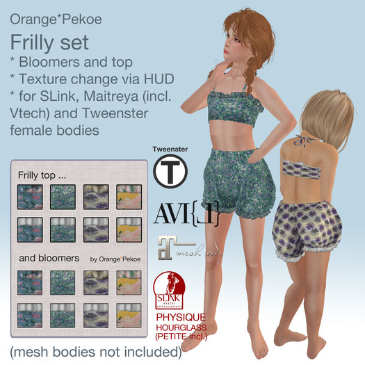 Orange*Pekoe - Frilly top and bloomers (4 patterns)